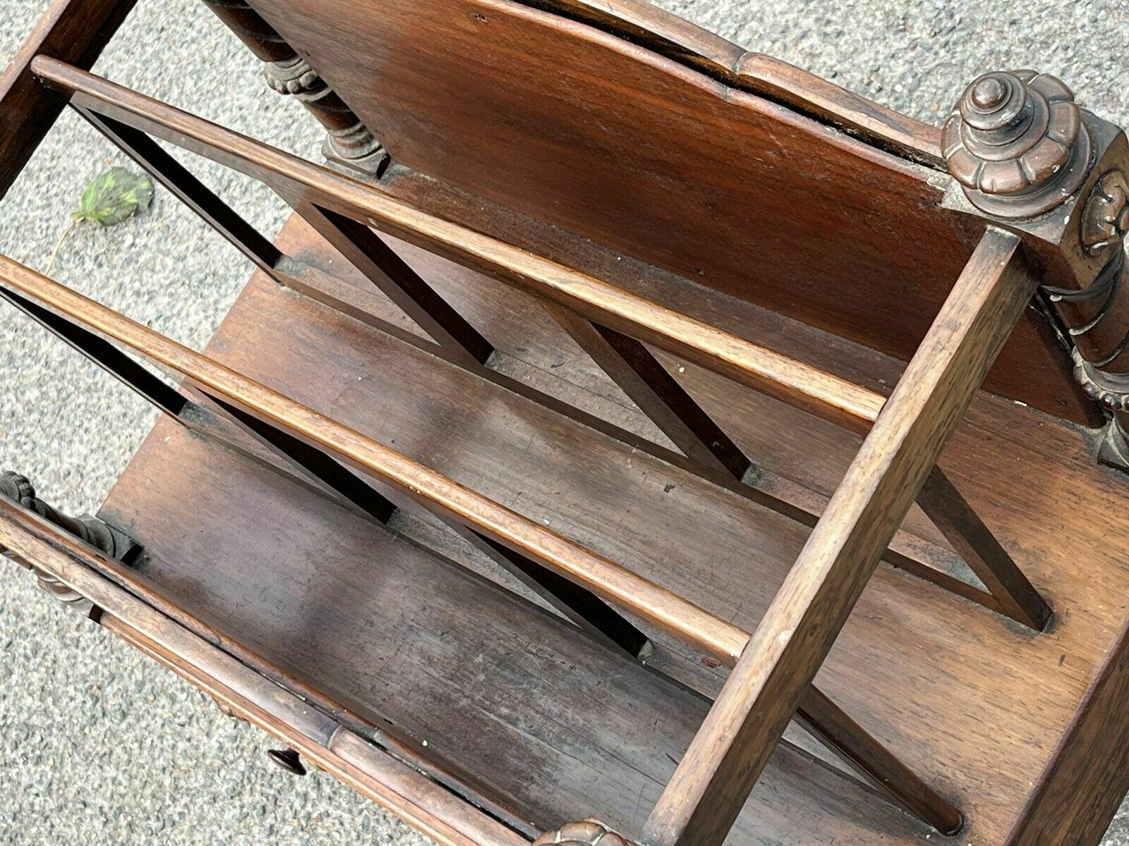 photo for sale Victorian Rosewood Canterbury Magazine Rack With Drawer