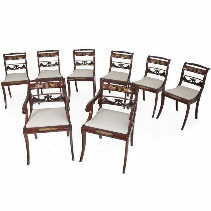 Set Of Eight Dining Room Chairs And Armchairs, Northern Germany Around 1830 photo 14139.0