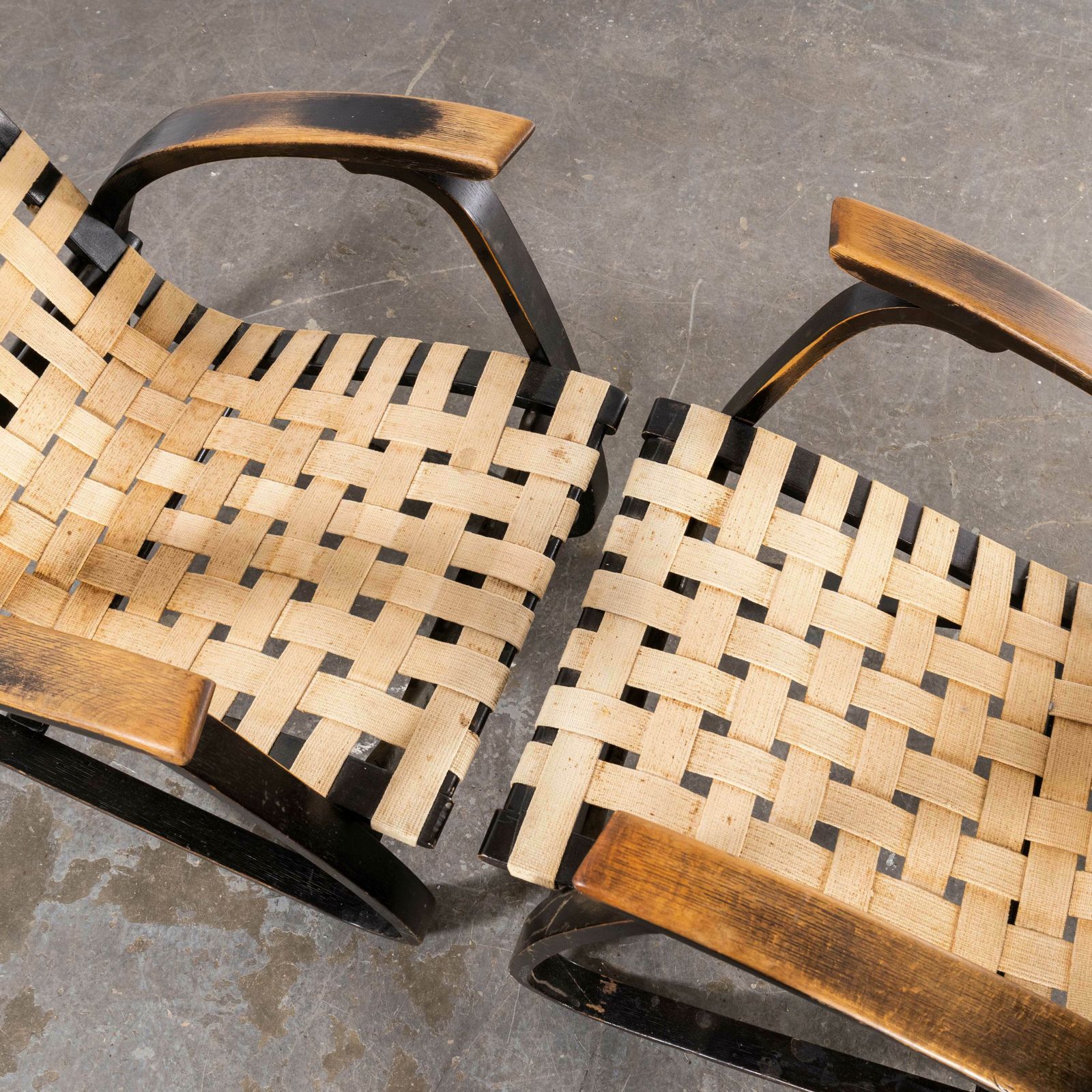 1930’s Pair Of Webbed Bentwood Armchairs By Jan Vanek photo furniture
