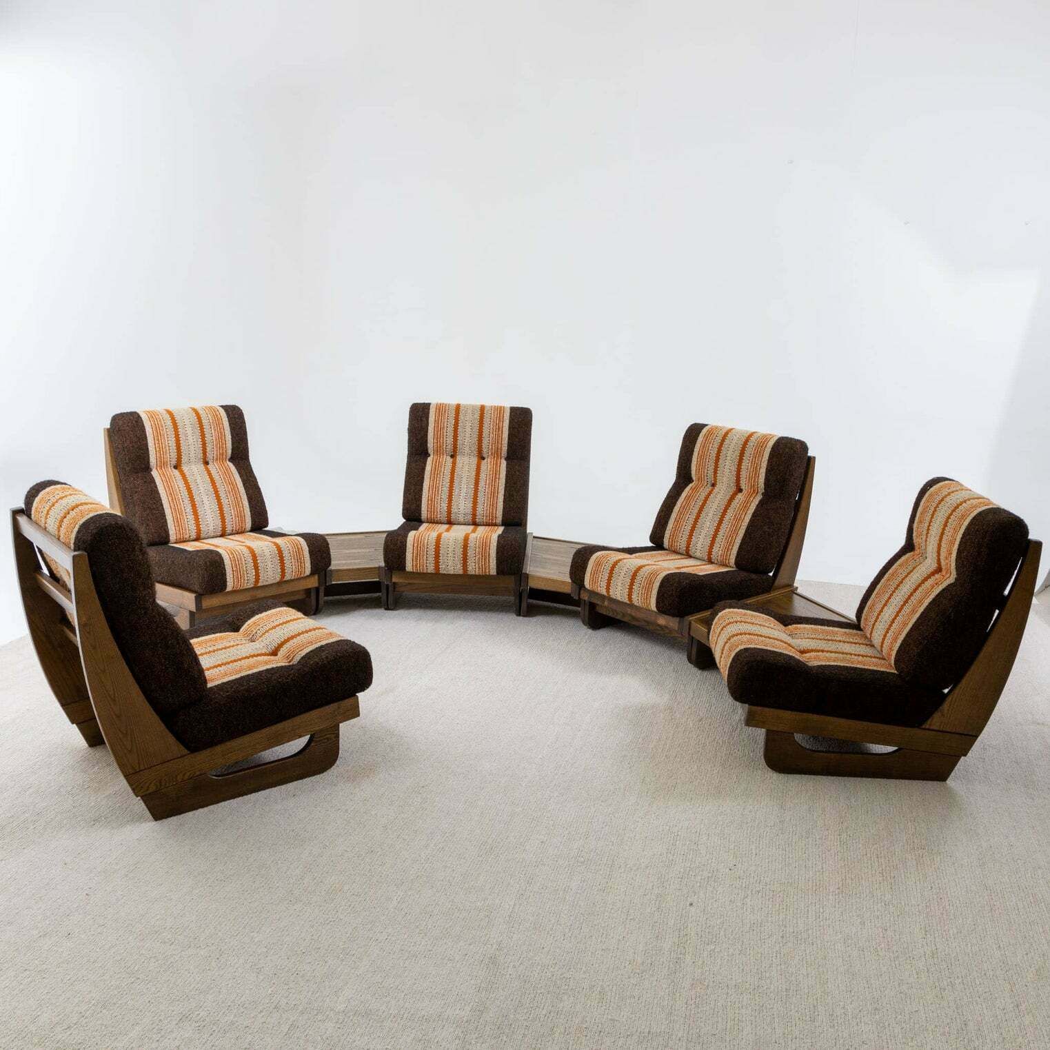 Modular Seating Group With Five Lounge Chairs, Italy 1950s photo for sale