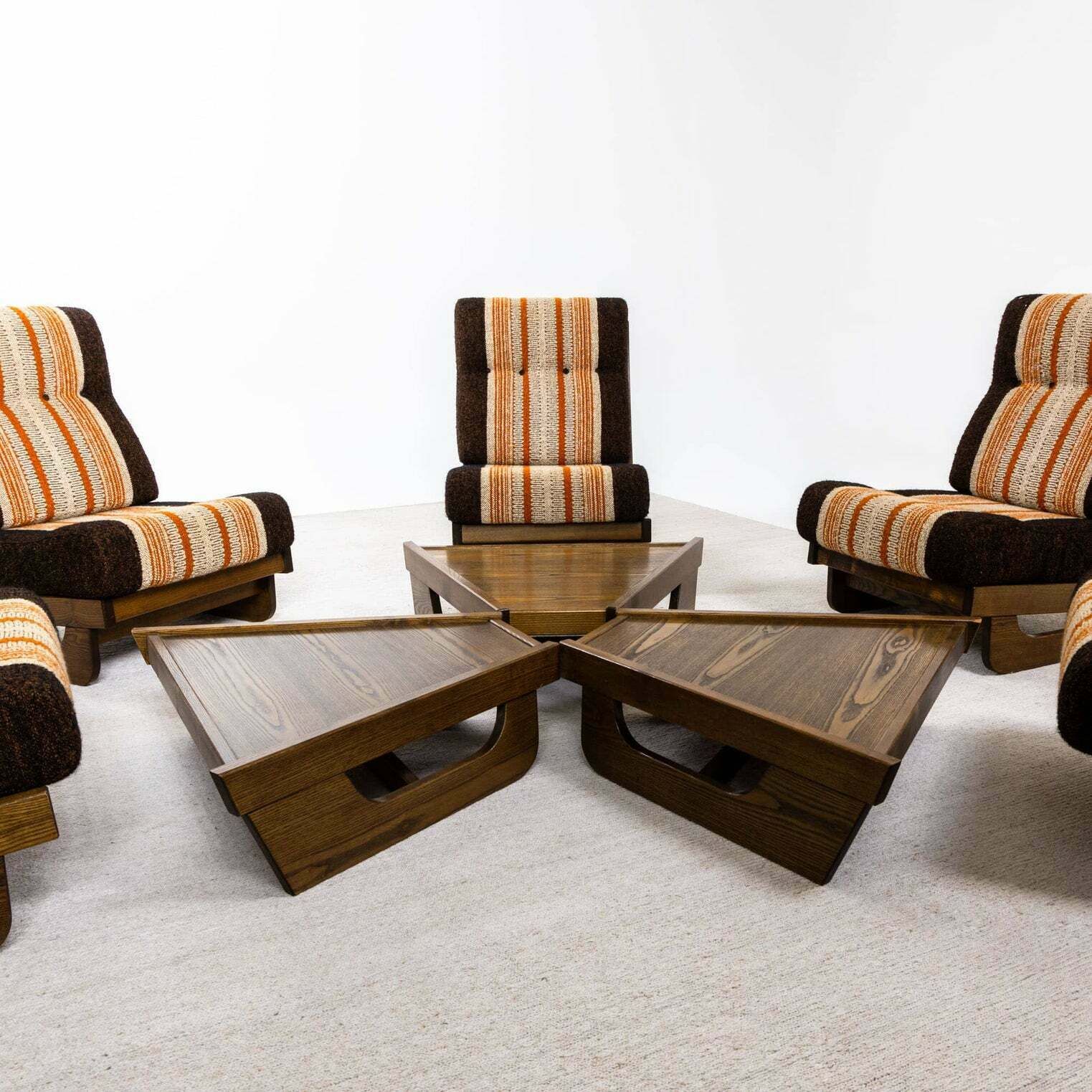 Modular Seating Group With Five Lounge Chairs, Italy 1950s photo vintage