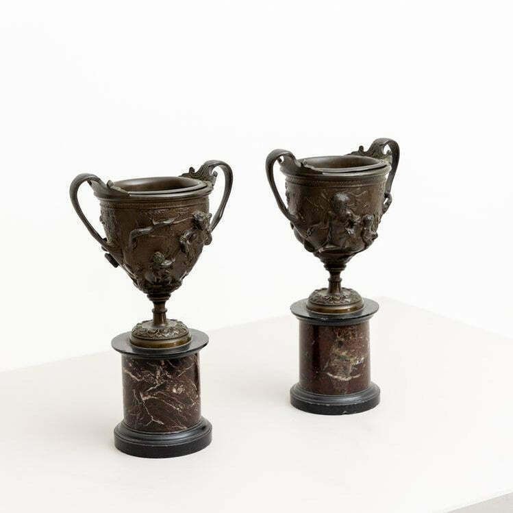 Bronze Tazzas After A Pompeian Antique, Italy 19th Century photo for sale