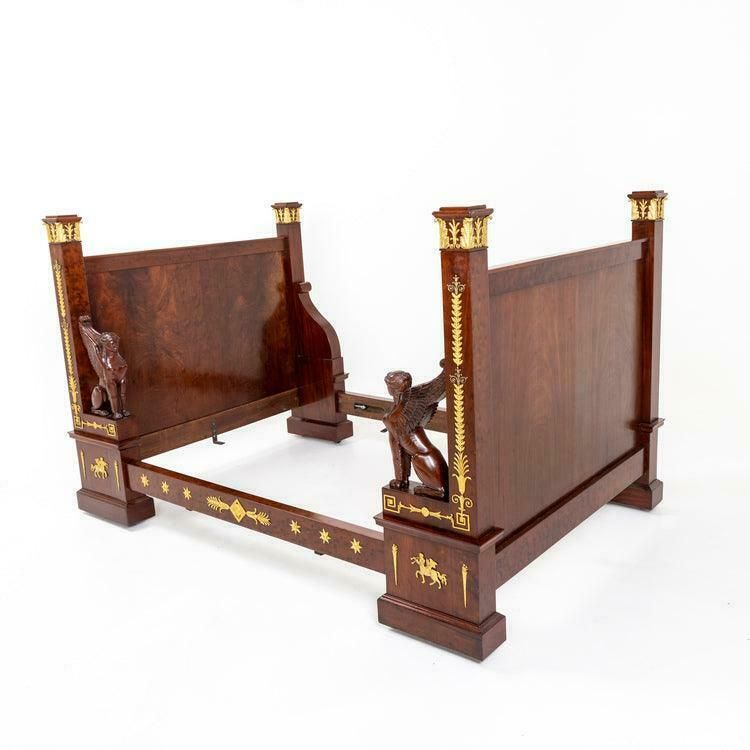 Empire Bed With Winged Caryatids And Firegilt Bronze Applications, France Circa 1815/20 photo Furniture