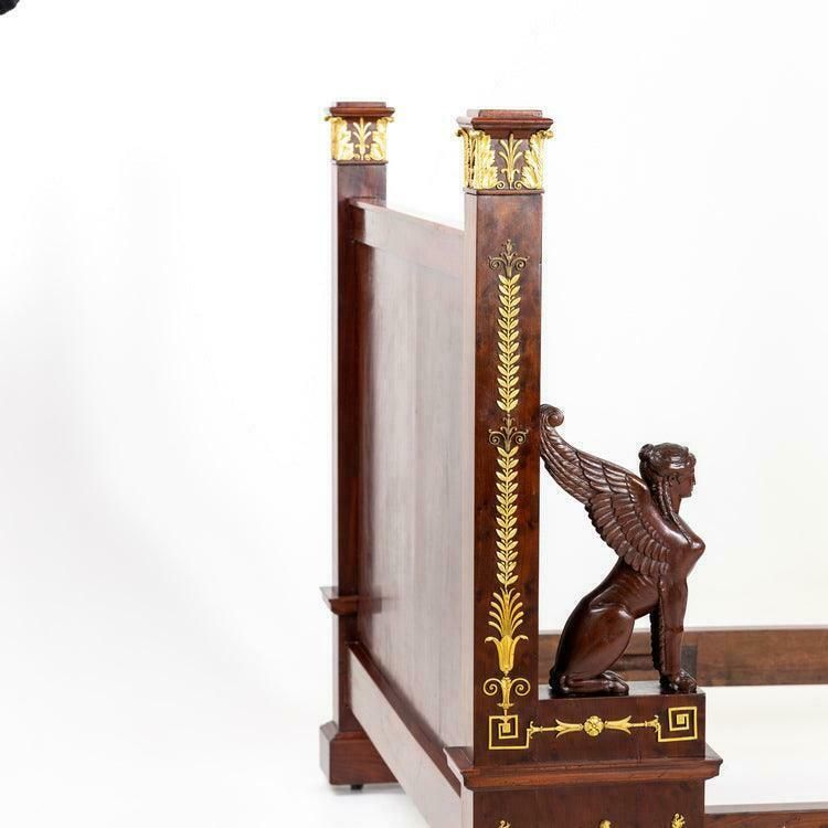photo buy Empire Bed With Winged Caryatids And Firegilt Bronze Applications, France Circa 1815/20