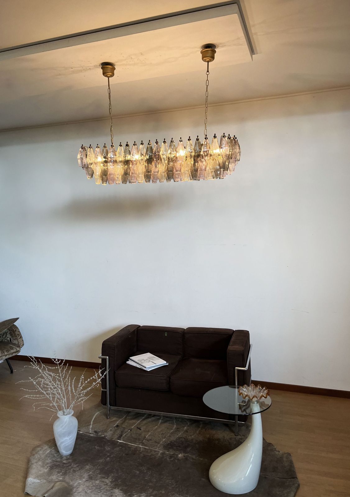 Elegant Murano Poliedri Chandelier   Carlo Scarpa   138 Multicolored Glasses photo Lighting
