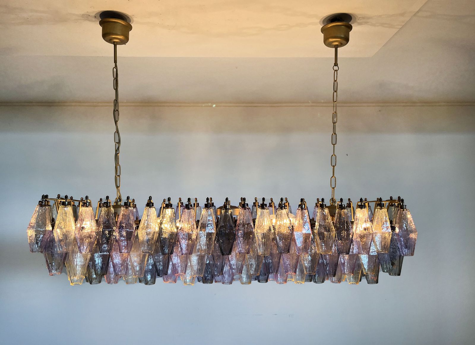 Lighting Elegant Murano Poliedri Chandelier   Carlo Scarpa   138 Multicolored Glasses photo