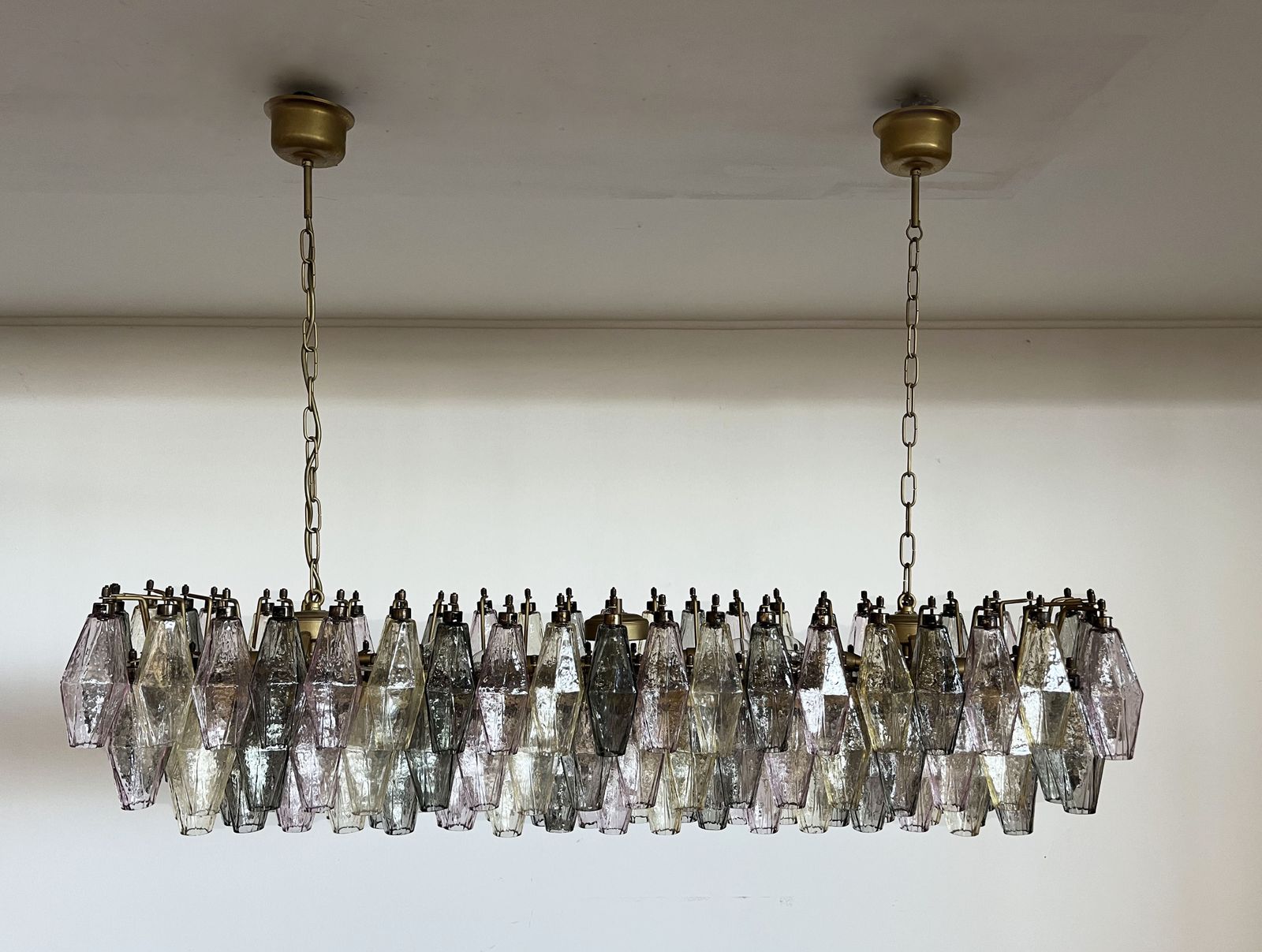 photo buy Elegant Murano Poliedri Chandelier   Carlo Scarpa   138 Multicolored Glasses