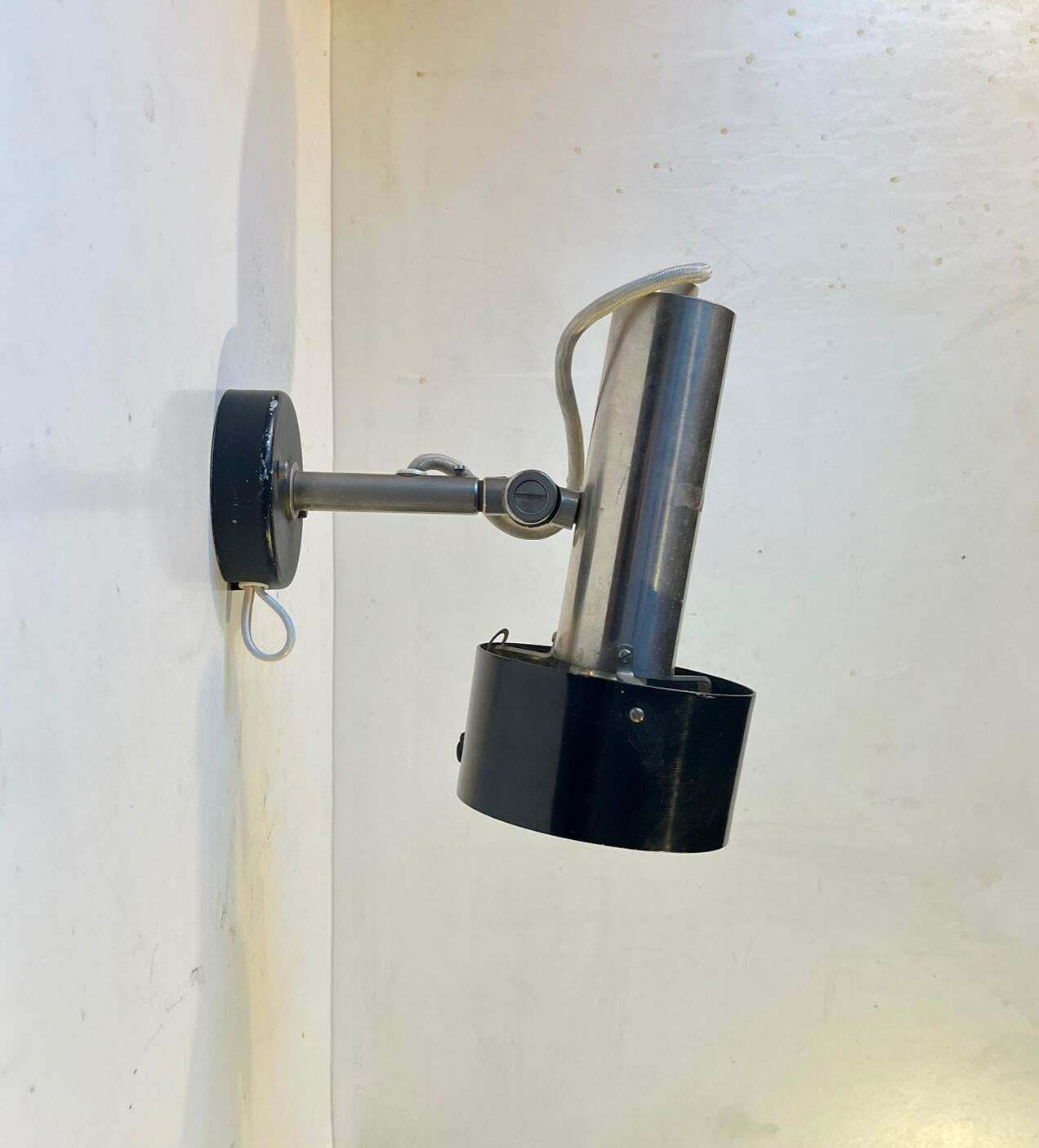 Scandinavian Industrial Steel Wall Light By Nordisk Solar, 1970s photo for sale