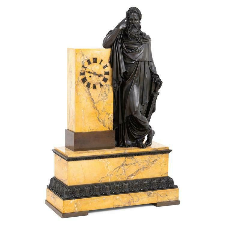 photo for sale Bronze Mantel Clock, Restauration Period France, Movement Dated 1827.