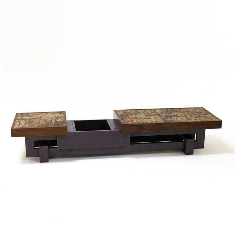 Coffee Table With Stone Mosaic, Probably Italy, Mid 20th Century photo for sale