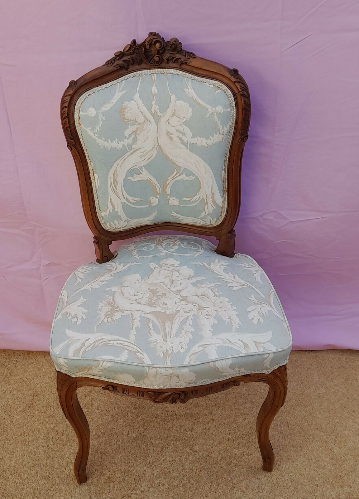 French Walnut Parlour Chair, 1910s photo furniture
