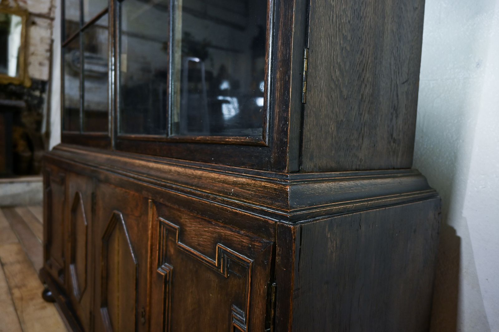 19th Century Glazed Bookcase Cabinet Manner Of Samuel Pepys photo furniture