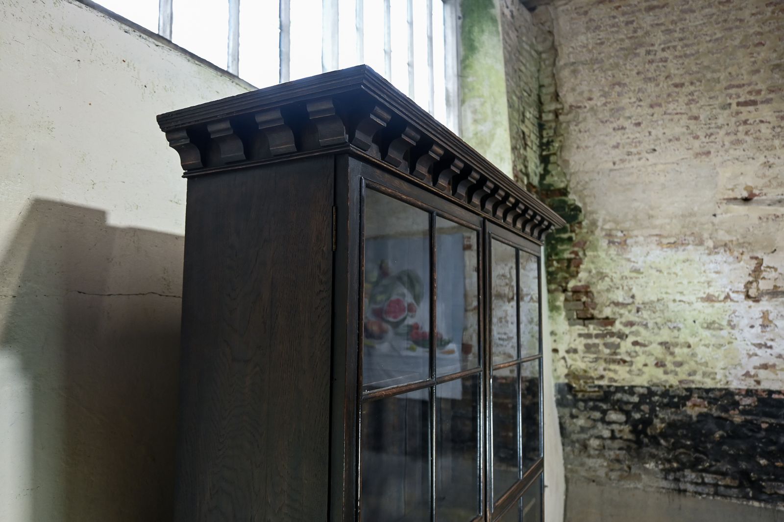 6580.0 19th Century Glazed Bookcase Cabinet Manner Of Samuel Pepys photo