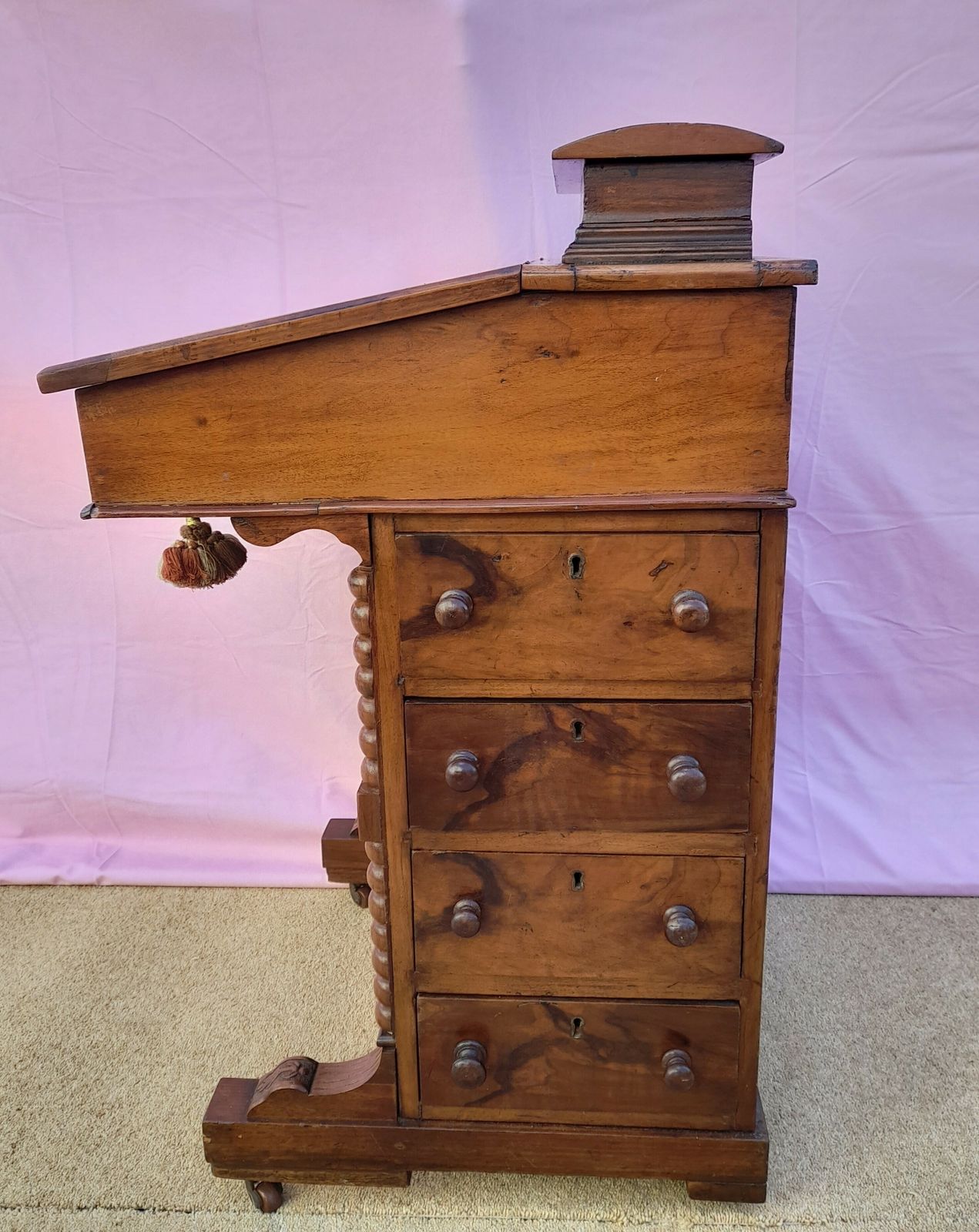 Antique Walnut Davenport Desk, 1910s photo 250.0