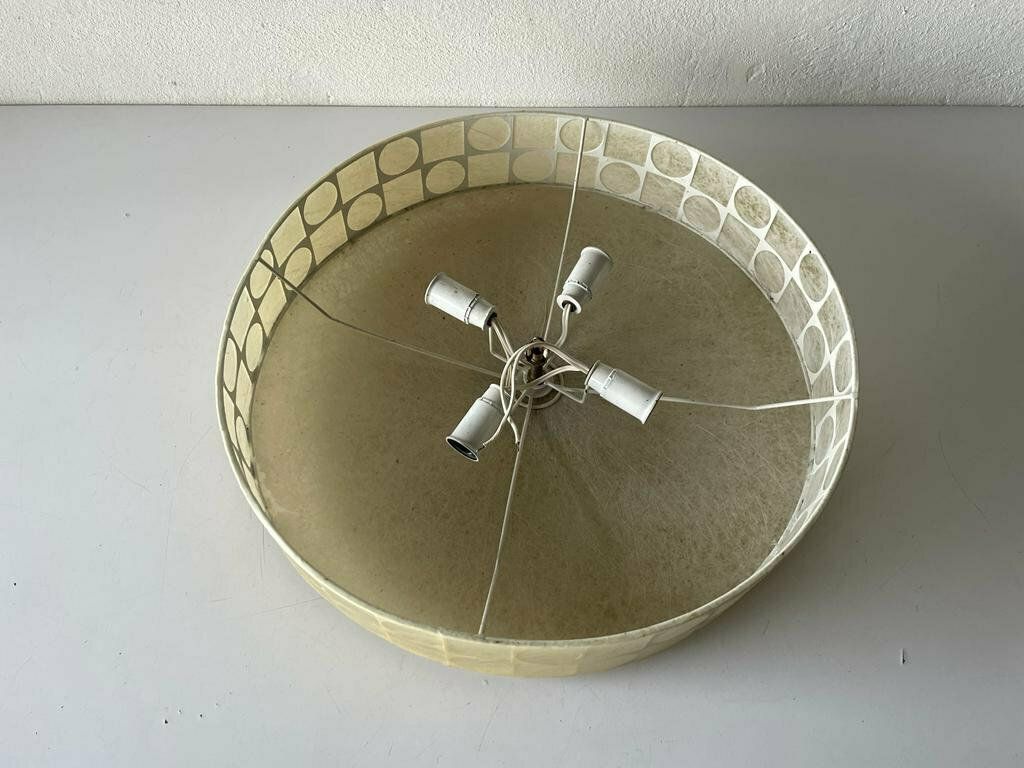 Round Cocoon Large Flush Mount Ceiling Lamp By Goldkant, Achille Castiglioni Era, 1960s, Germany photo vintage