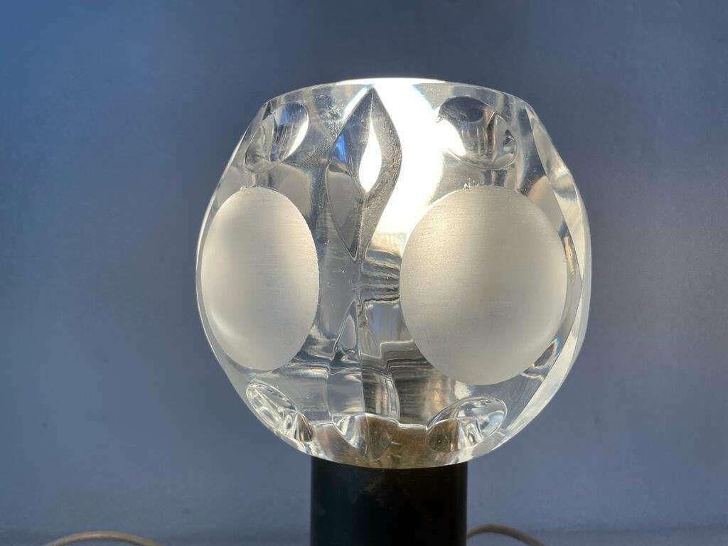 Gorgeous Heavy Glass And Antique Brass Body Pair Of Large Table Lamps By Peill Und Putzler, 1960s, Germany photo 2625.08
