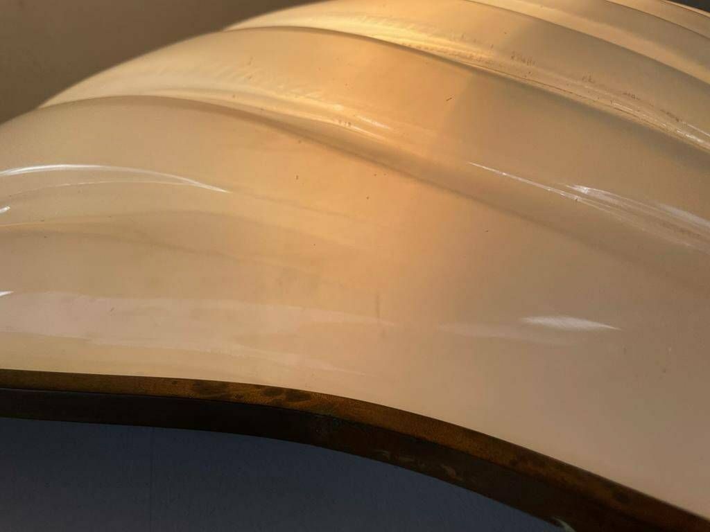 photo for sale Italian Unique White Plexiglass Shell Shaped Pair Of Large Sconces, 1950s, Italy