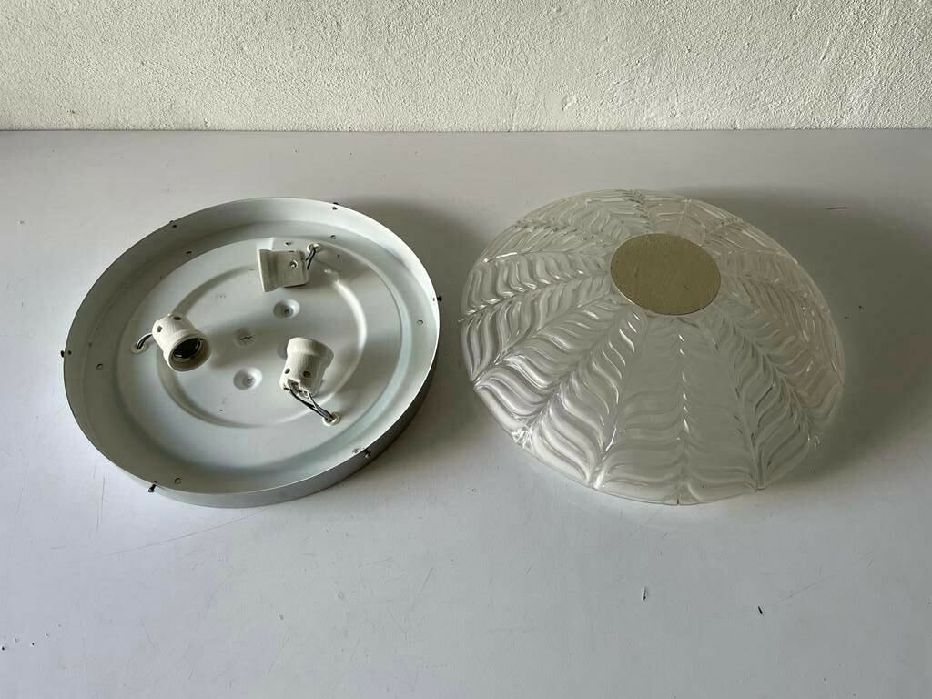photo for sale Glass And Metal Large Flush Mount Ceiling Or Wall Lamp By Peill Und Putzler, 1970s, Germany