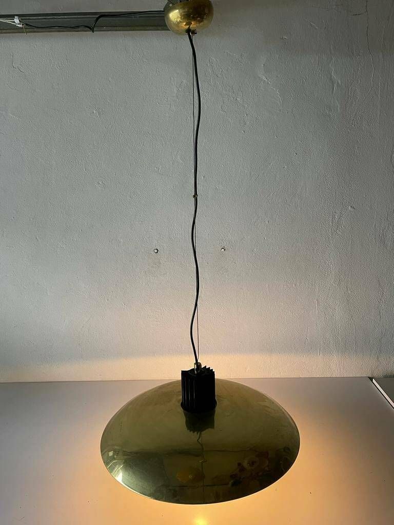 Mid Century Modern Brass Italian Xl Pendant Lamp, 1960s, Italy photo Lighting