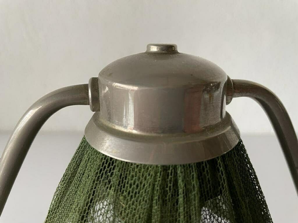 Art Deco Rare Green Fabric Shade Single Bedside Lamp, 1940s, Germany photo vintage