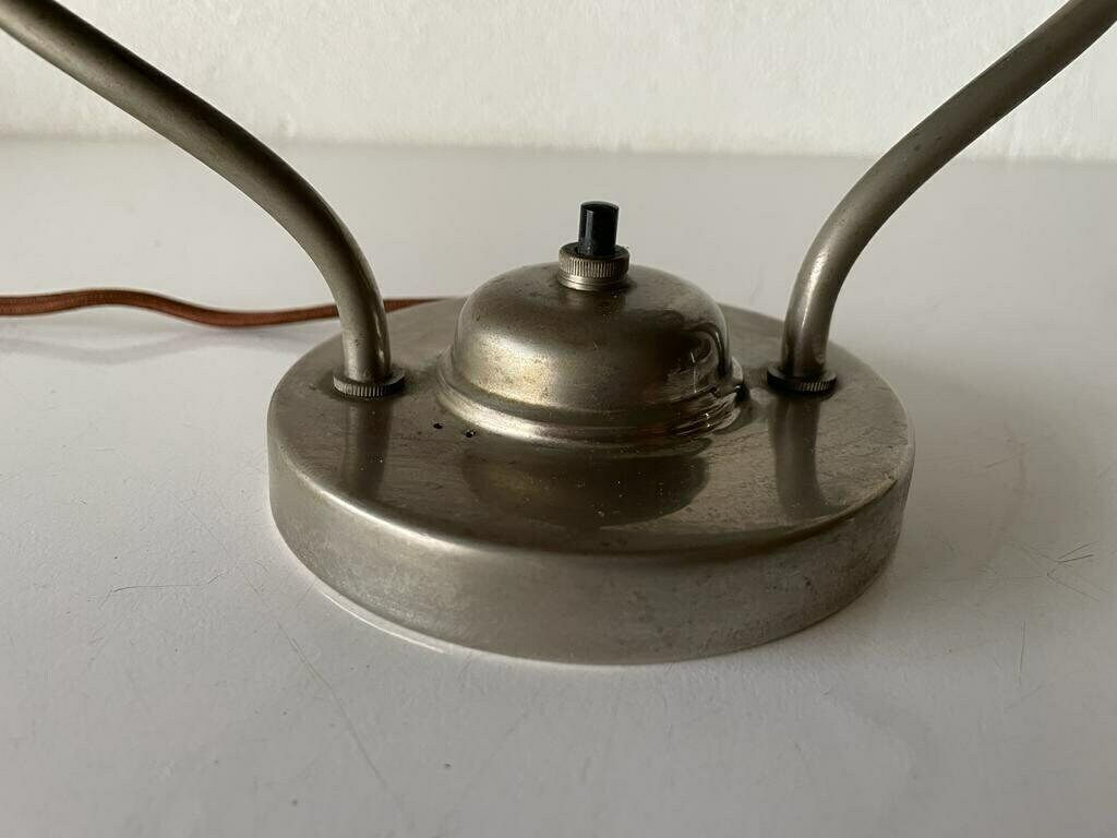 photo for sale Art Deco Rare Green Fabric Shade Single Bedside Lamp, 1940s, Germany