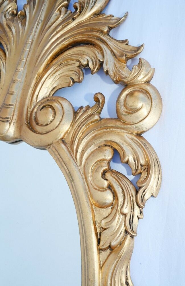 Gilt Rococo Mirror Carved Italian Frame Oval Glass photo Home Decor