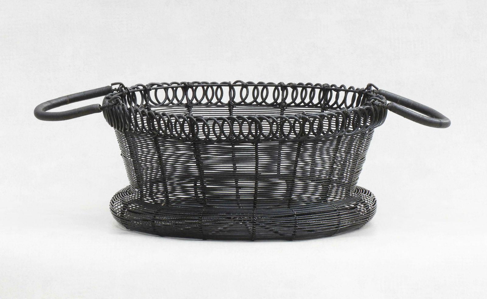 Antique French Woven Wire Basket, Circa 1900