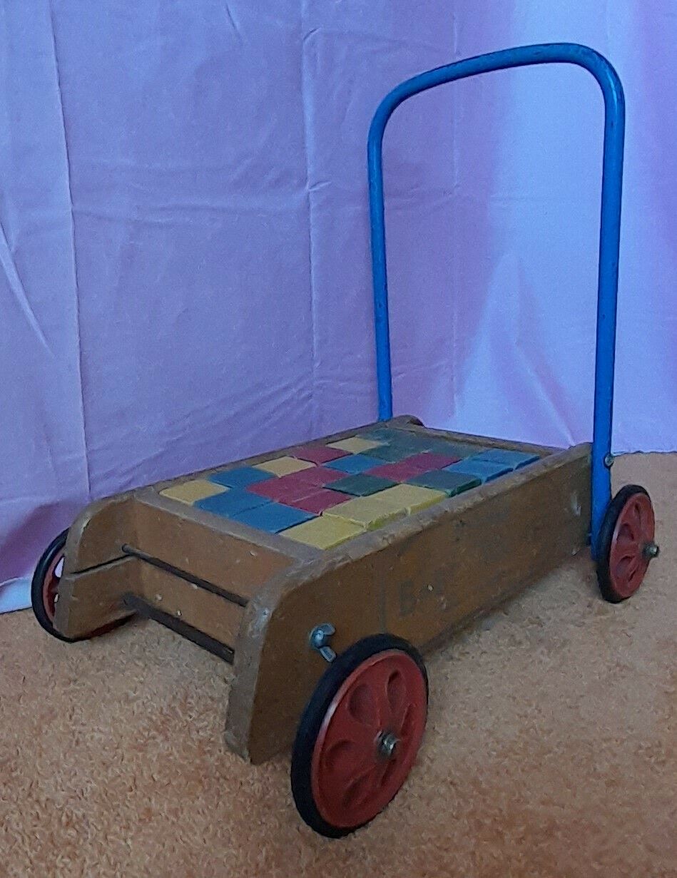 Tri Ang Baby Walker Complete With Original Blocks photo vinterior