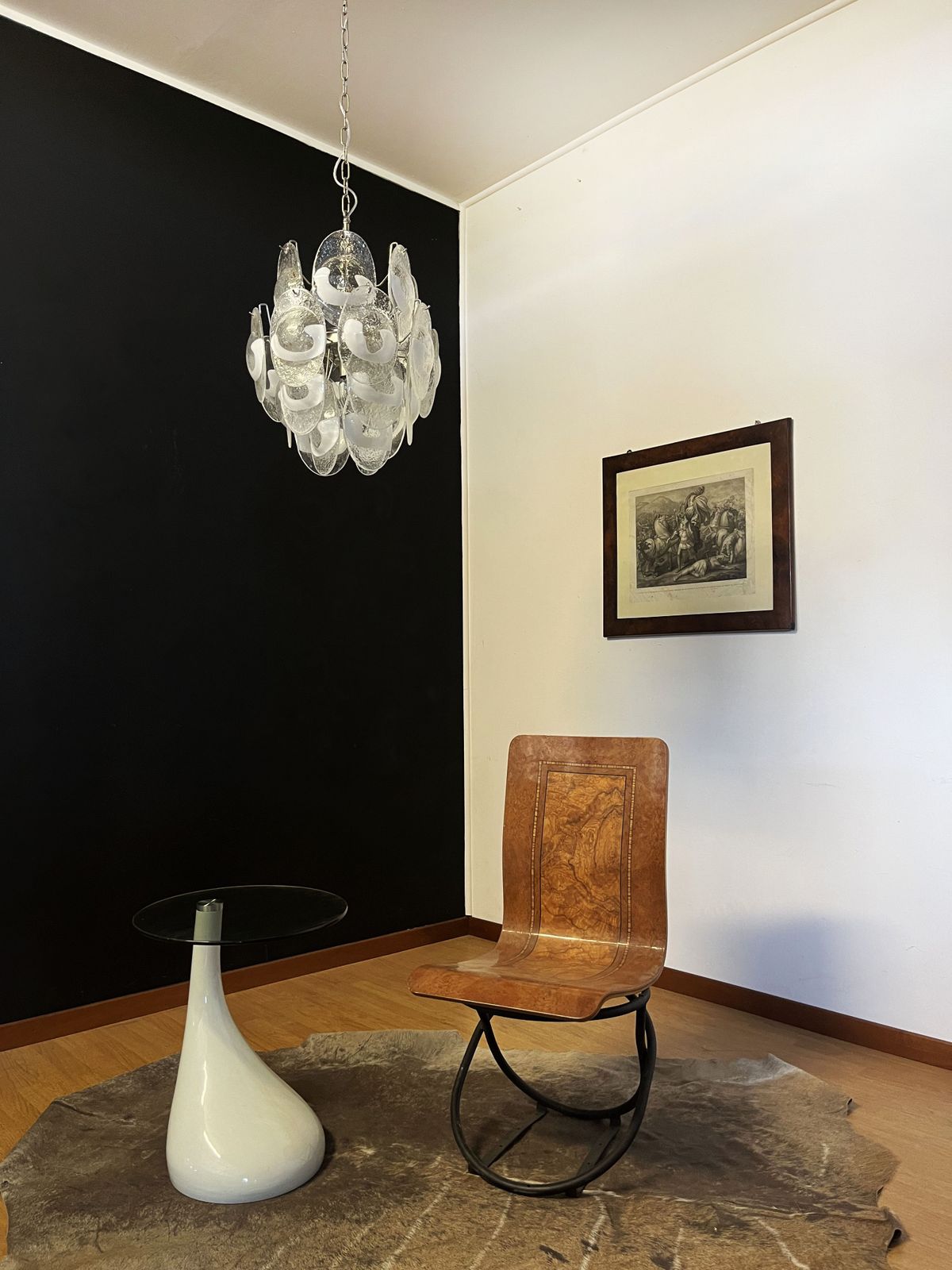 Vintage Italian Murano Chandelier   24 Lattimo Glasses photo for sale