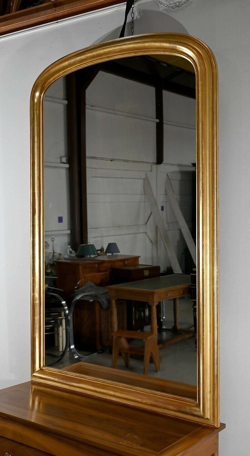 Important Mirror Gilded With Gold Leaf, Louis Philippe Period   Mid 19th Century photo for sale