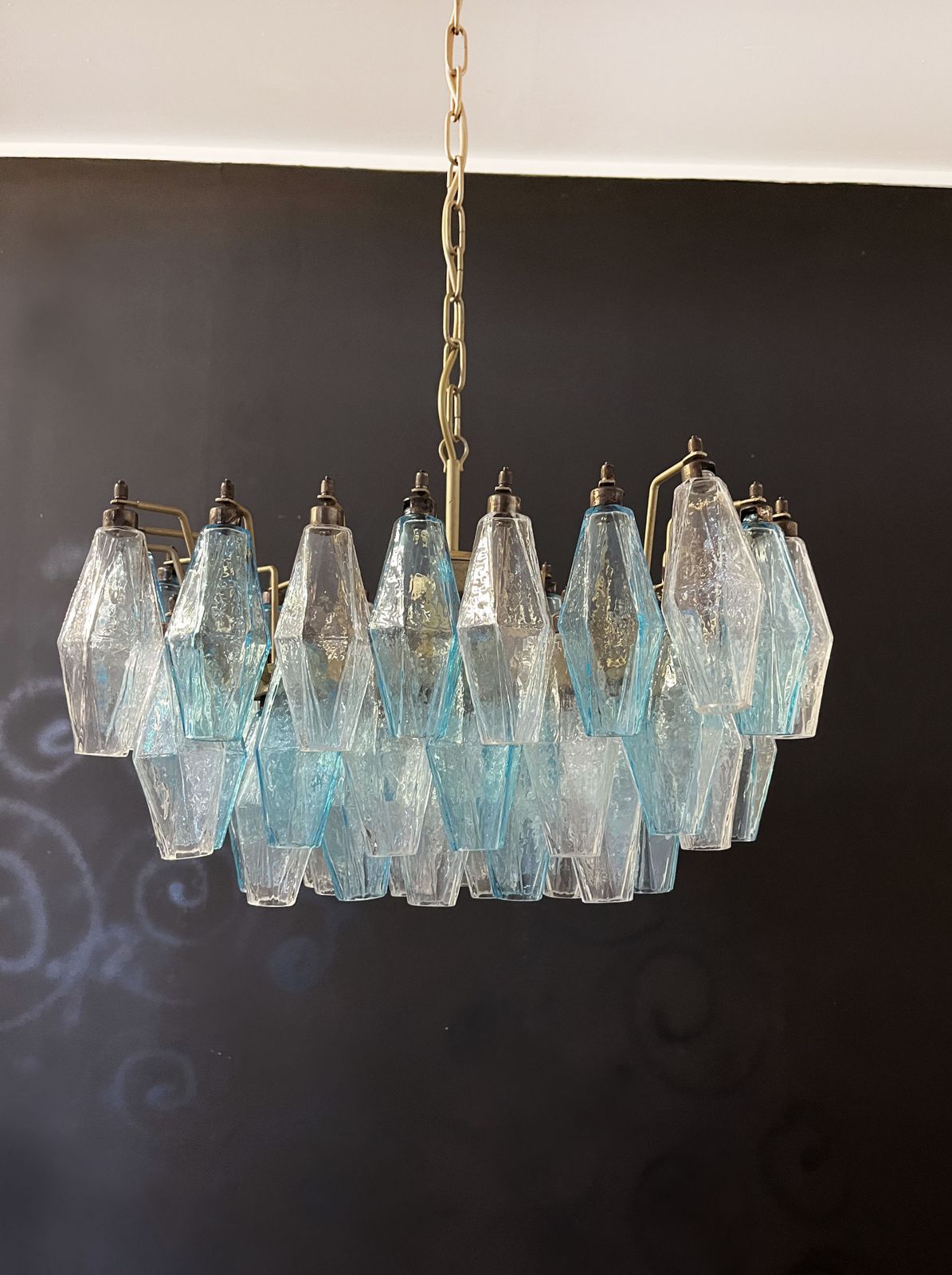 Elegant Murano Poliedri Chandelier   Carlo Scarpa photo furniture