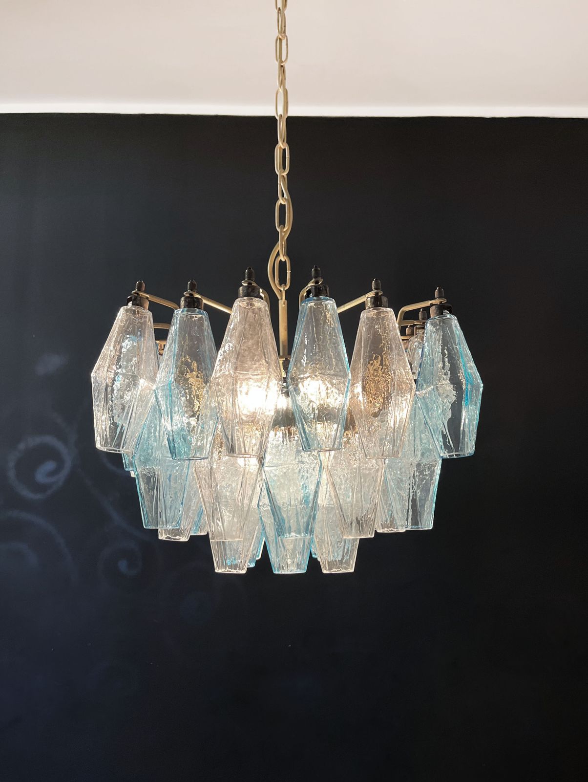 1210.0 Elegant Murano Poliedri Chandelier   Carlo Scarpa photo