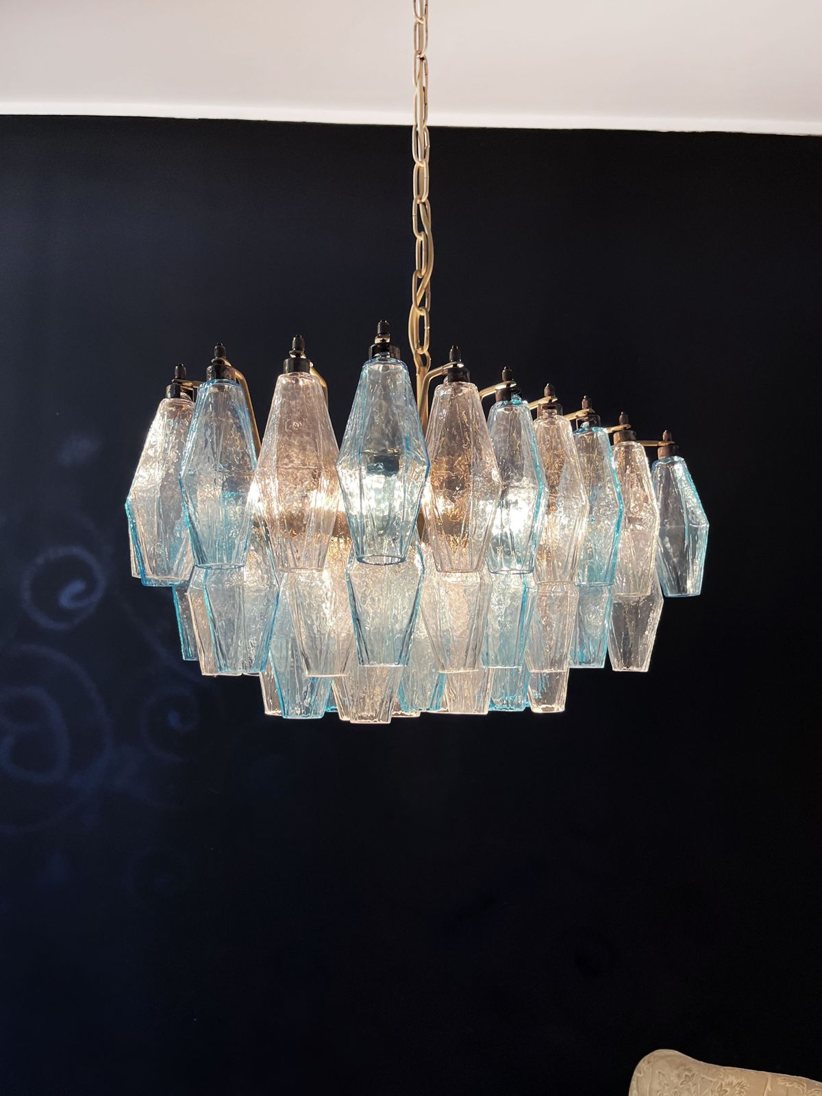 photo buy Elegant Murano Poliedri Chandelier   Carlo Scarpa
