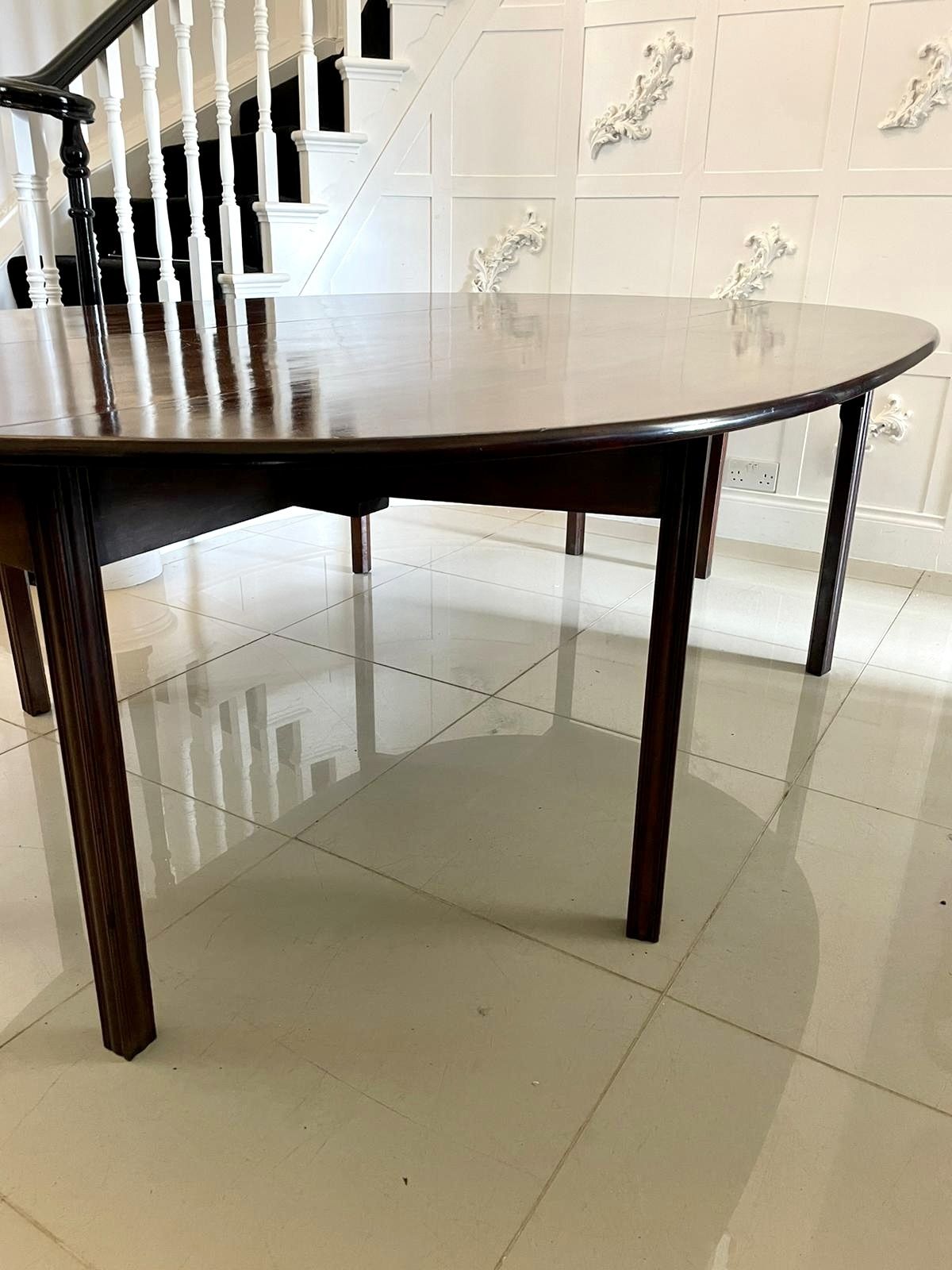 Furniture Outstanding Quality Large Antique Irish Mahogany Dining Table H 72 X D 151 X W 235cm photo