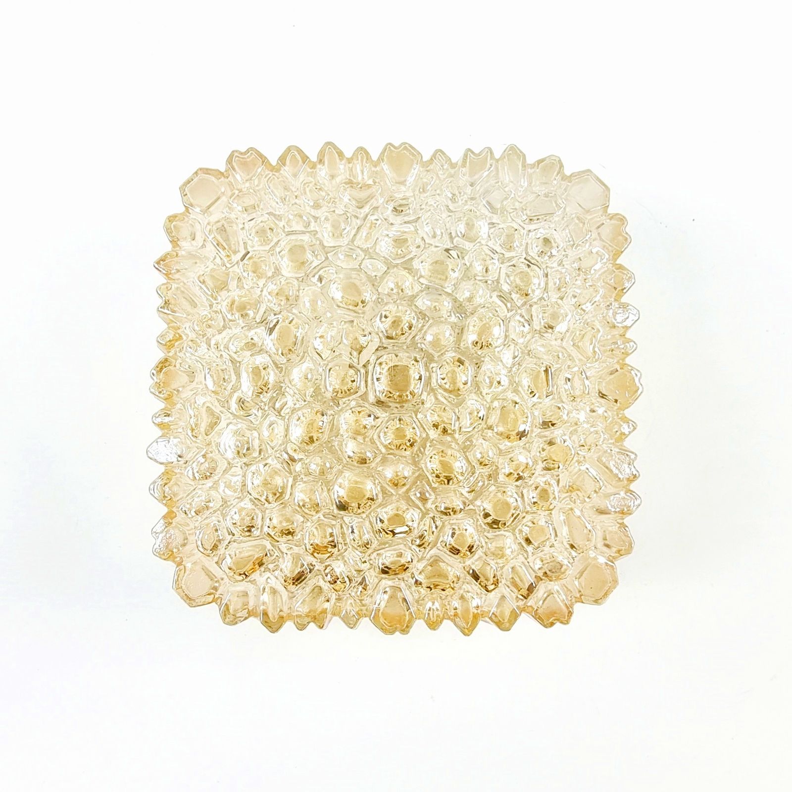 Mid Century Amber Glass Flush Mount/Ceiling Lamp By Helena Tynell For Limburg, Germany, 1970s photo Lighting