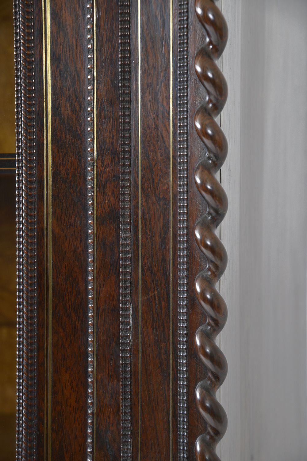 Furniture 19th Century Louis XVI Style French Vitrine Display Cabinet Bookcase Rosewood Satin Birch Boxwood London Plane photo