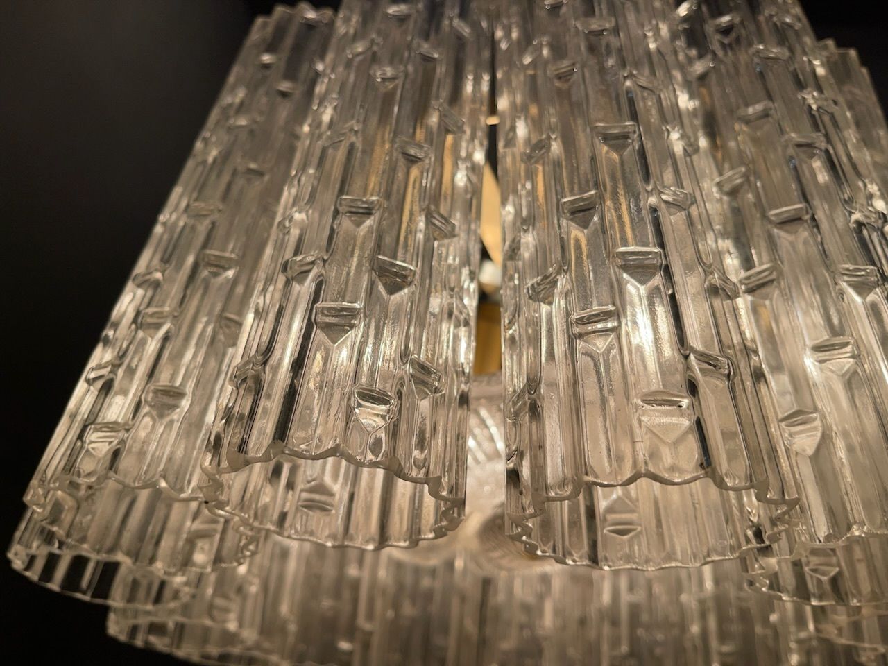 Murano Glass Tube Chandelier By Venini photo for sale