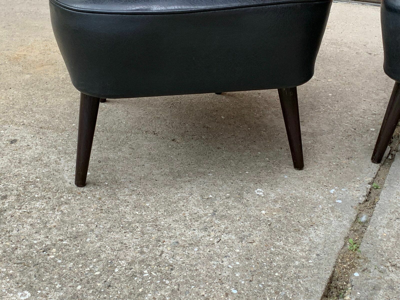 Mid Century Sky Black Cocktail Chairs, 1950s, Set Of 2 photo for sale