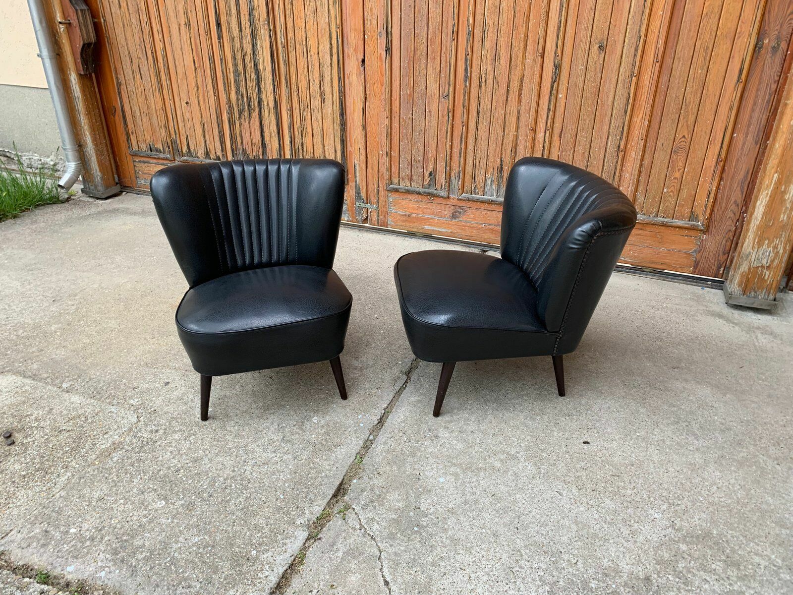 Mid Century Sky Black Cocktail Chairs, 1950s, Set Of 2 photo 1465.0