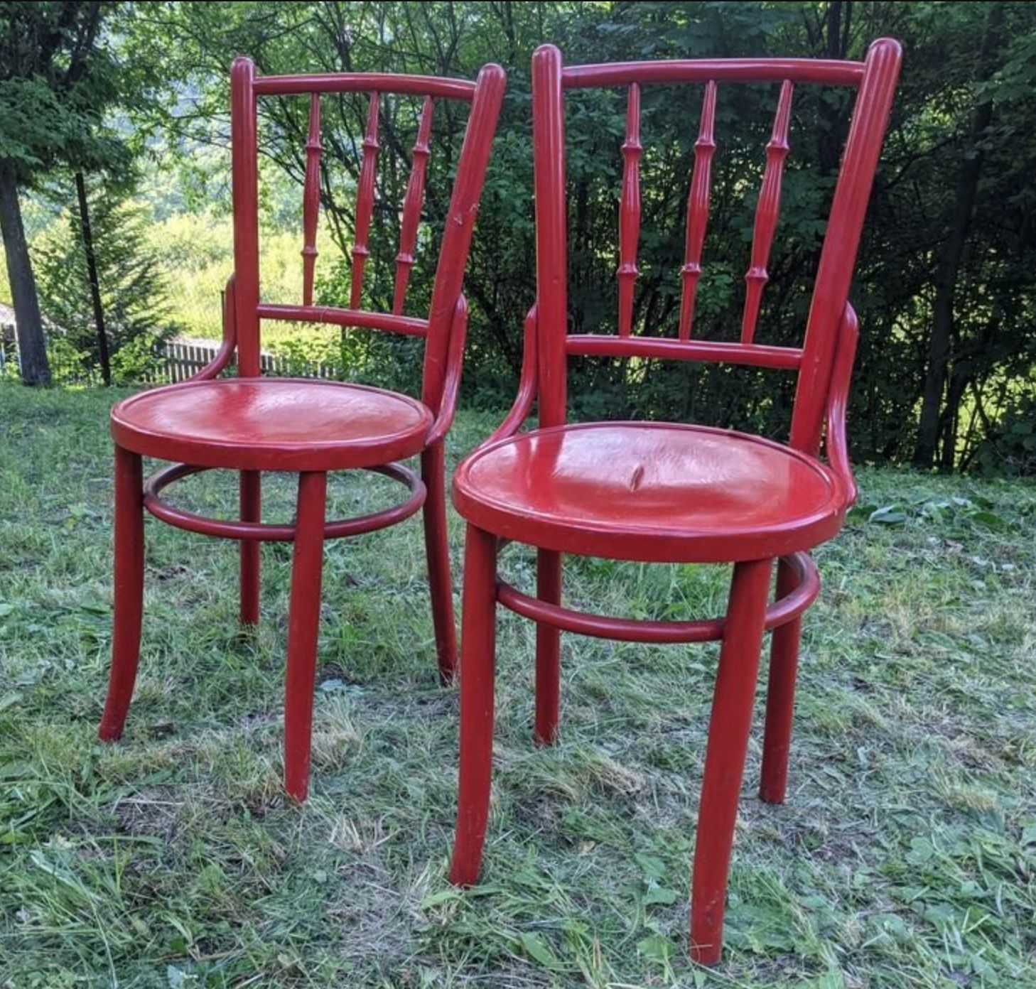 Grey Bistro Chairs From Lichtig, 1900s, Set Of 2 photo for sale