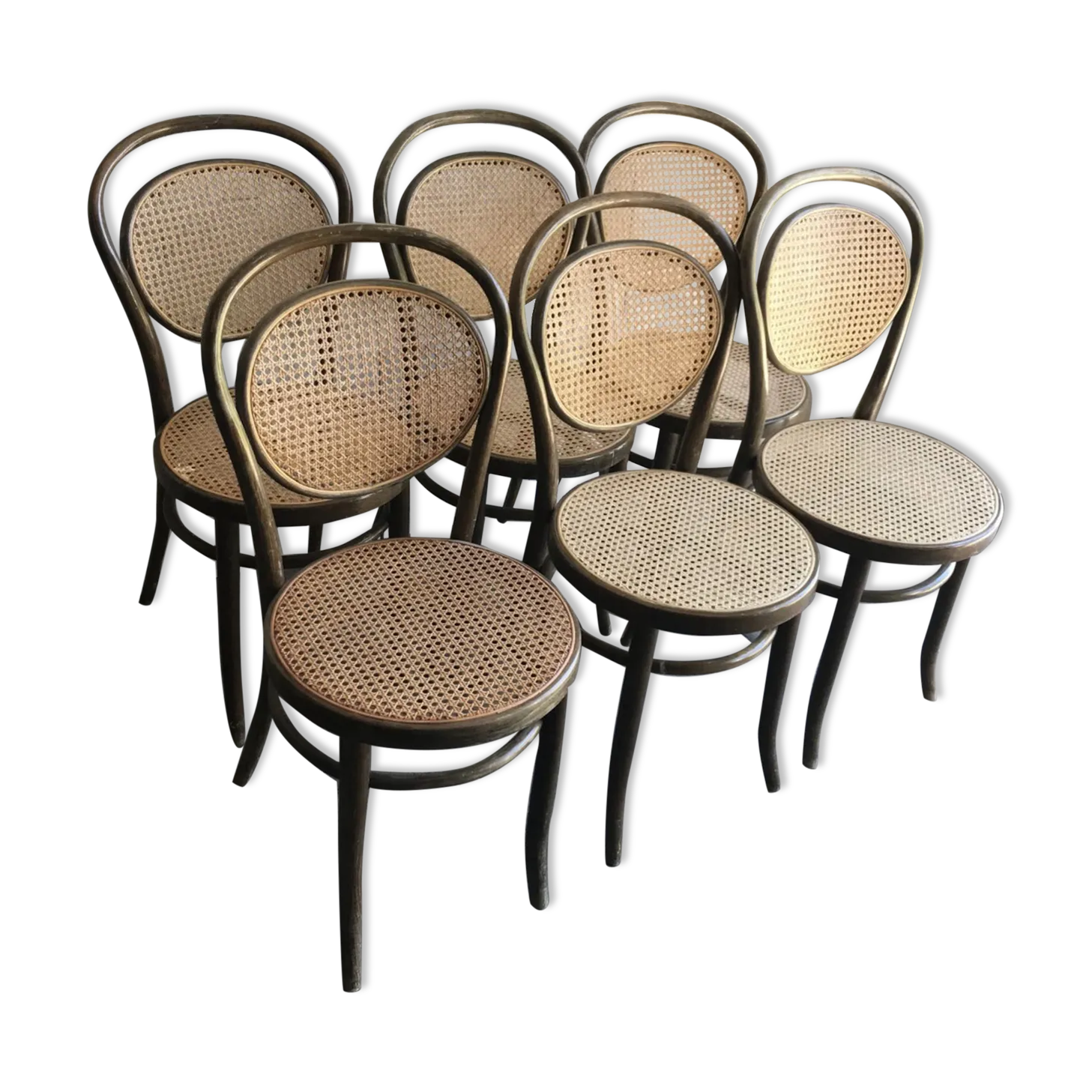 Dining Chairs In Wood Cane, Germany, 1960s, Set Of 6