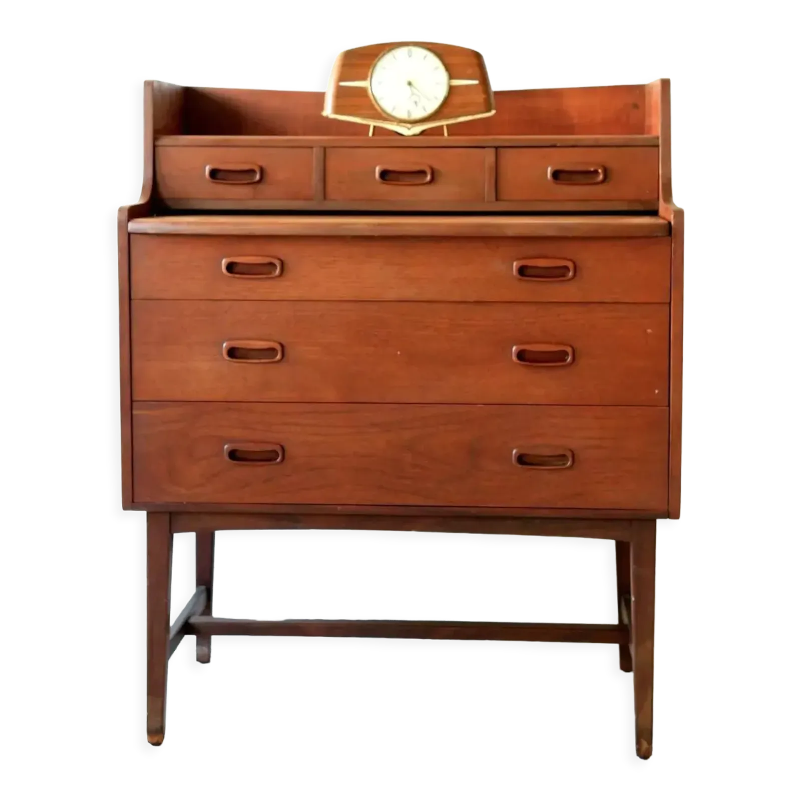 Mid Century Curvy Dressing Table In Teak With Pull Out Mirror photo furniture