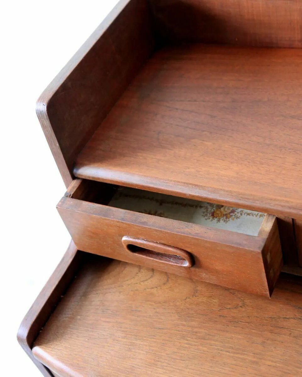 Mid Century Curvy Dressing Table In Teak With Pull Out Mirror photo buy