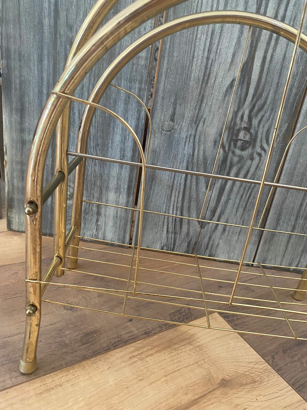 Mid Century Brass Magazine Rack photo 166.0