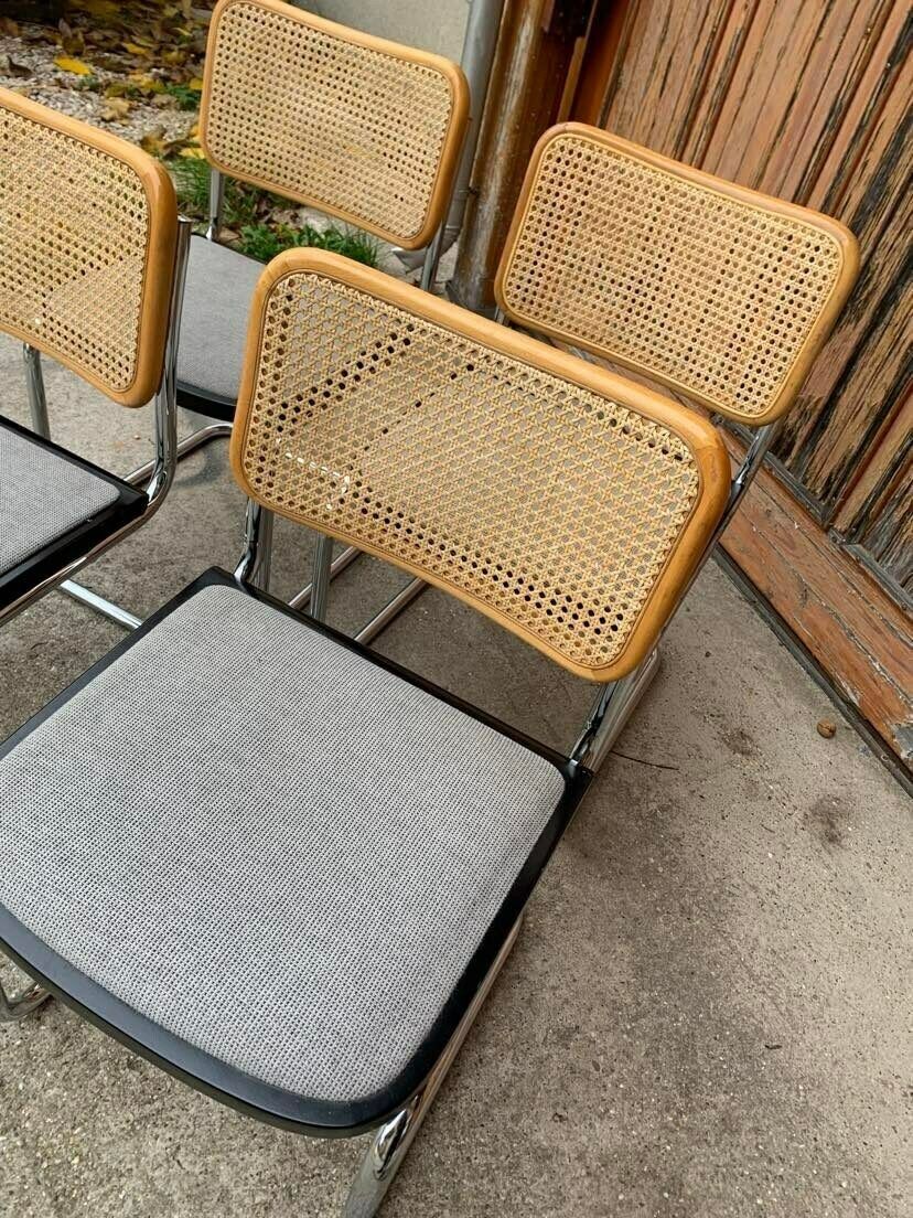 Mid Century Modern Italian Marcel Breuer B32 Cesca Chair, 70s Set Of 4 photo Furniture