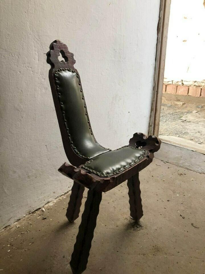 Spanish Brutalist Chair In Wood, 1960s photo 1362.0