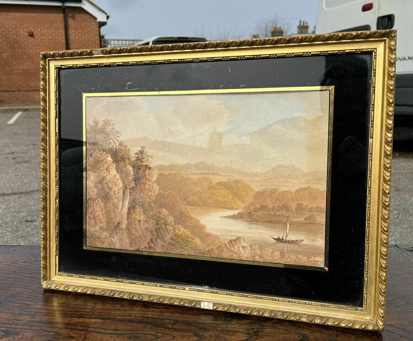 Framed Maritime Watercolour. Circa 1830 F.Rawlins. Somerset photo for sale