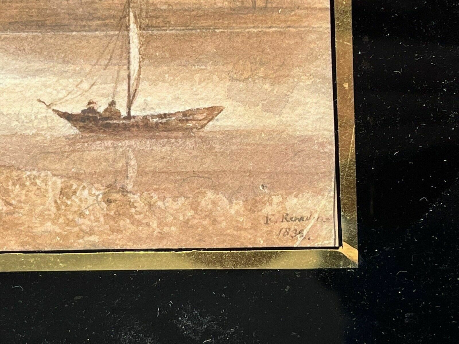 Framed Maritime Watercolour. Circa 1830 F.Rawlins. Somerset photo Art