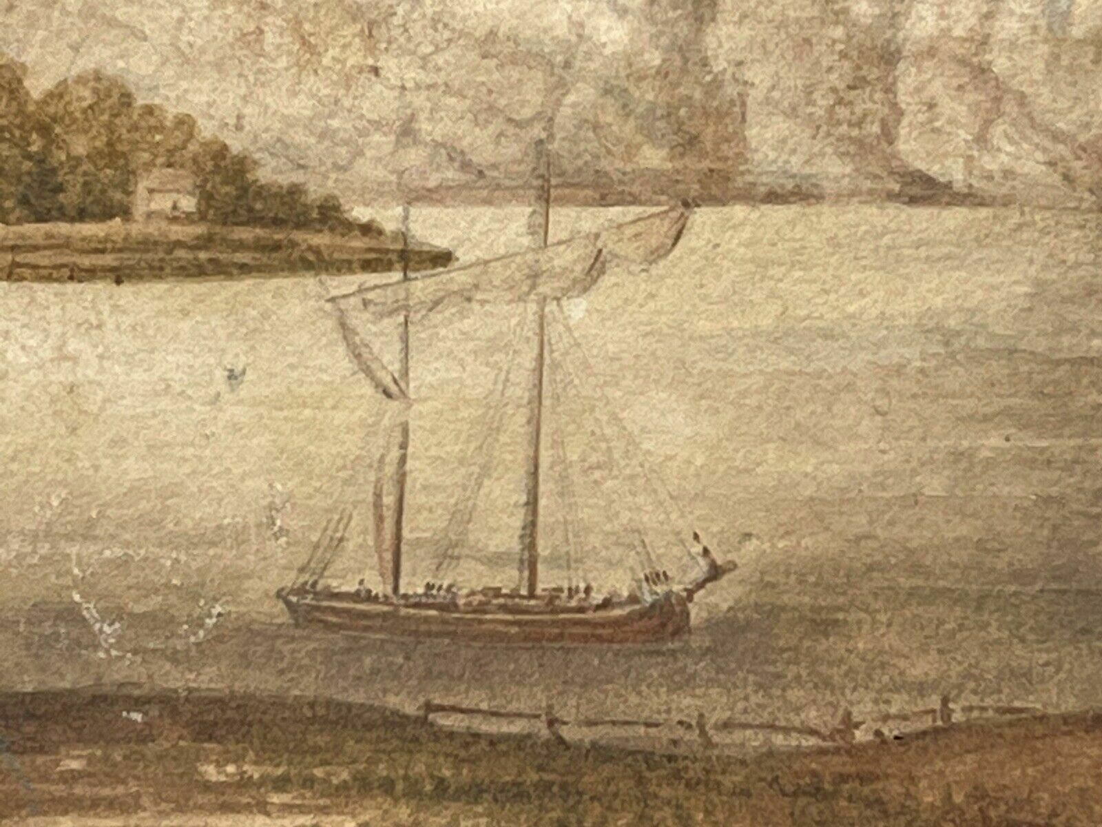 Framed Maritime Watercolour. Circa 1830 F.Rawlins. Somerset photo Art
