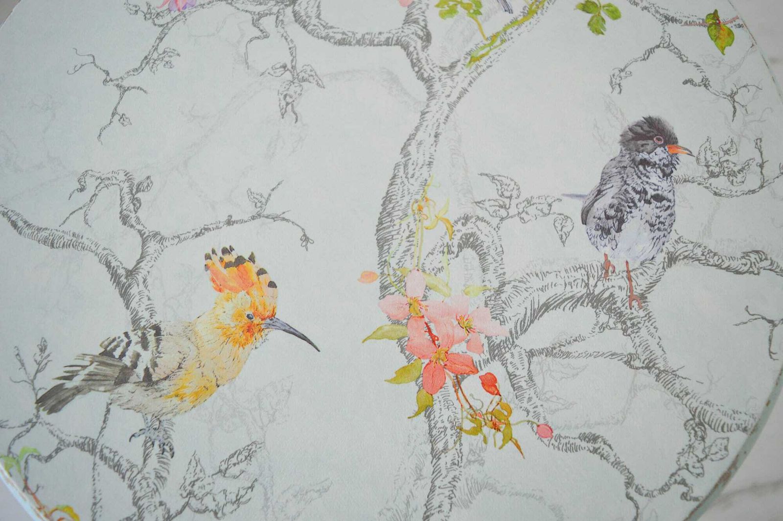One Of A Kind Whimsical Bird Table, Hand Painted Decoupage Side Table, Wooden End Table, Side End Table, Shabby Chic Table photo vintage